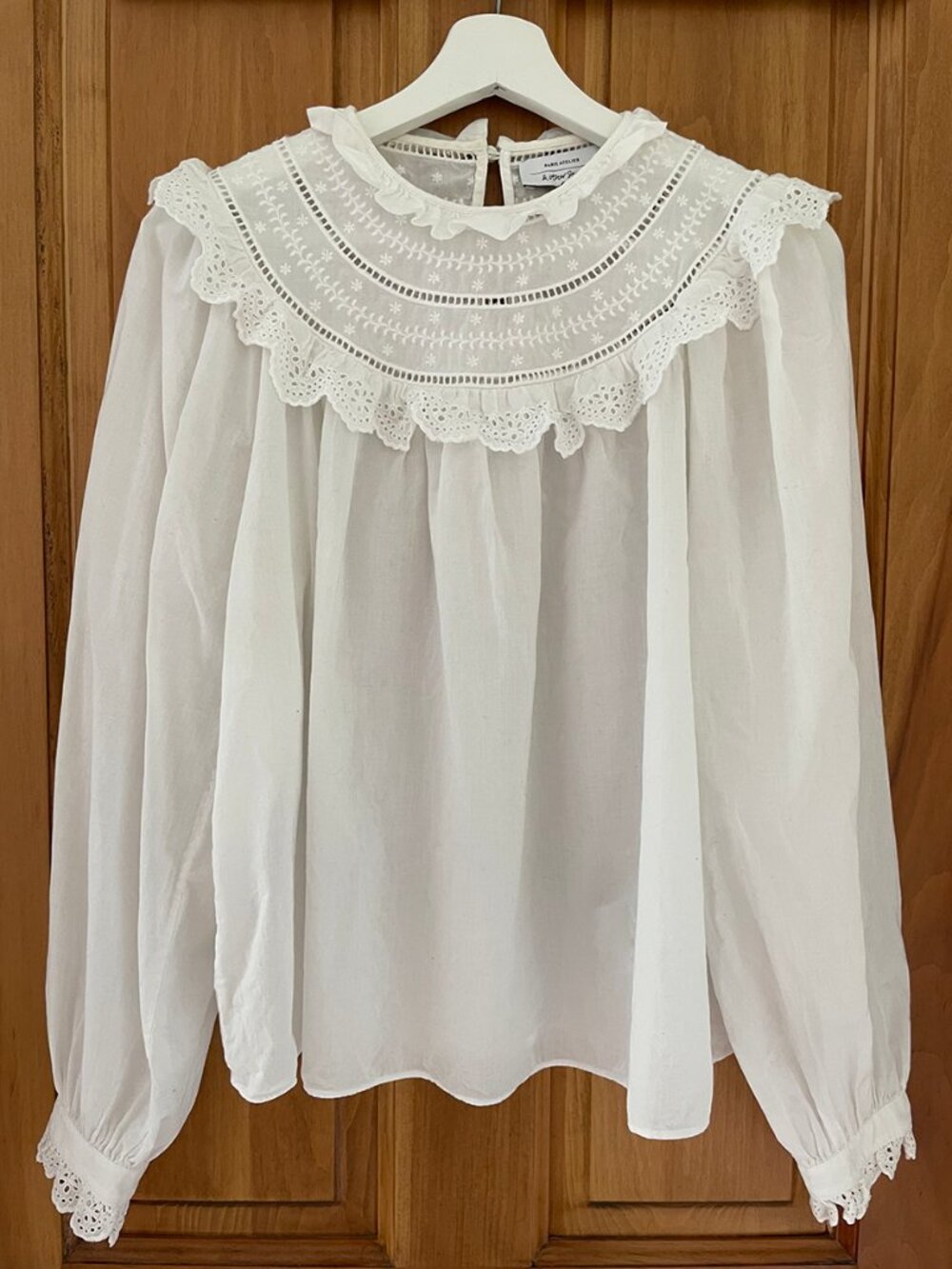 & Other Stories Light Cotton Embroidered White Blouse
